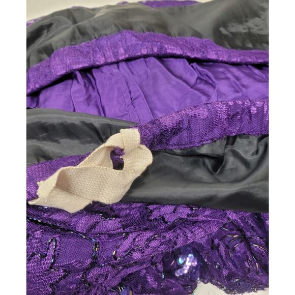 Vintage Judith Ann Plus 3X Purple Beaded Sequin 2pc Skirt Set Rayon - Picture 9 of 16